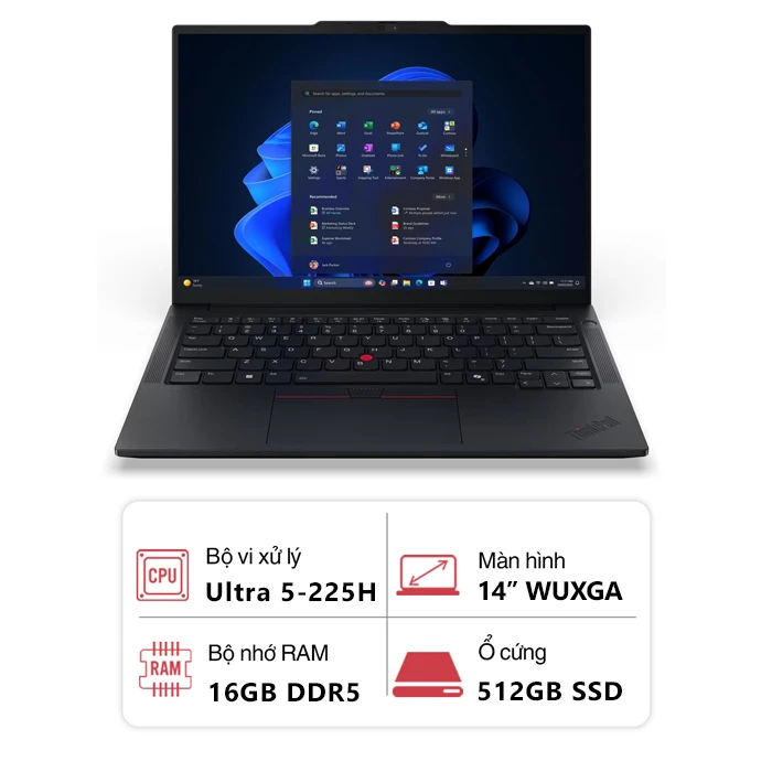 Laptop Lenovo ThinkPad E14 Gen 7 21SX002UVN (Ultra 5 225U/ 16GB/ 512GB SSD/ 14 inch WUXGA/ Win 11 H/ Đen)
