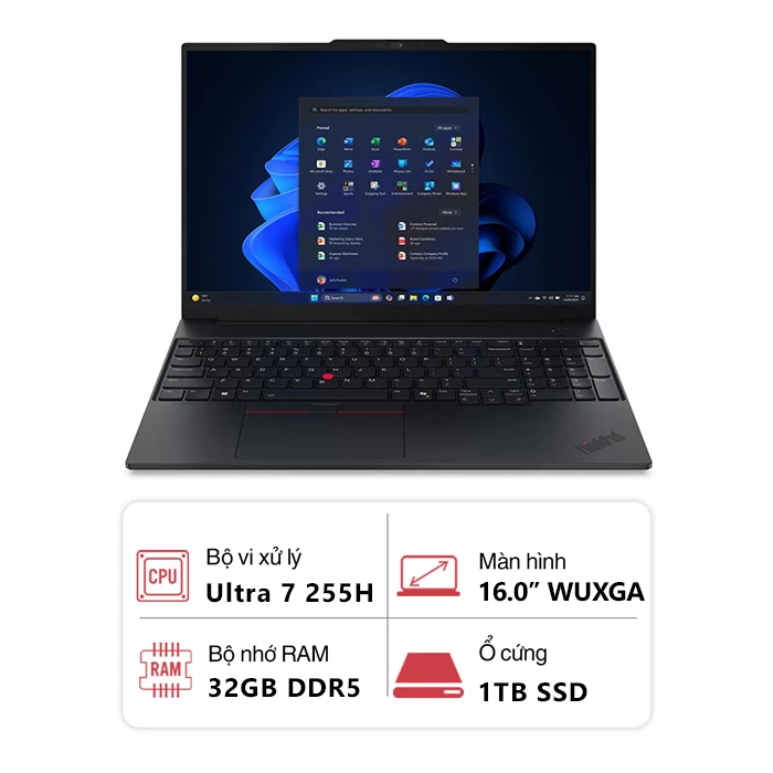 Laptop Lenovo ThinkPad T14S Gen 6 21R10001VA (Ultra 5 225U/16GB/ 512GB SSD/ Intel Graphics / 14.0inch WUXGA/ No OS/ Đen)